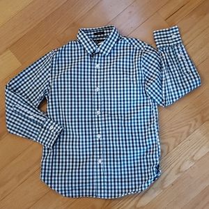 Boy Size 8 Crewcuts Green White Checked Shirt
